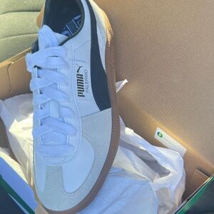 Puma Palermo White and Black Casual Shoes